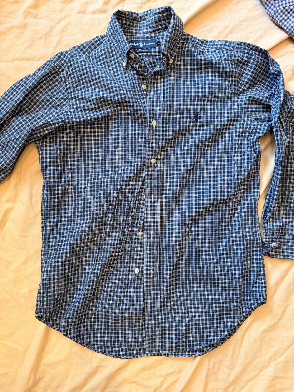 Ralph Lauren Classic Fit Navy Green Tartan Button-Down Shirt